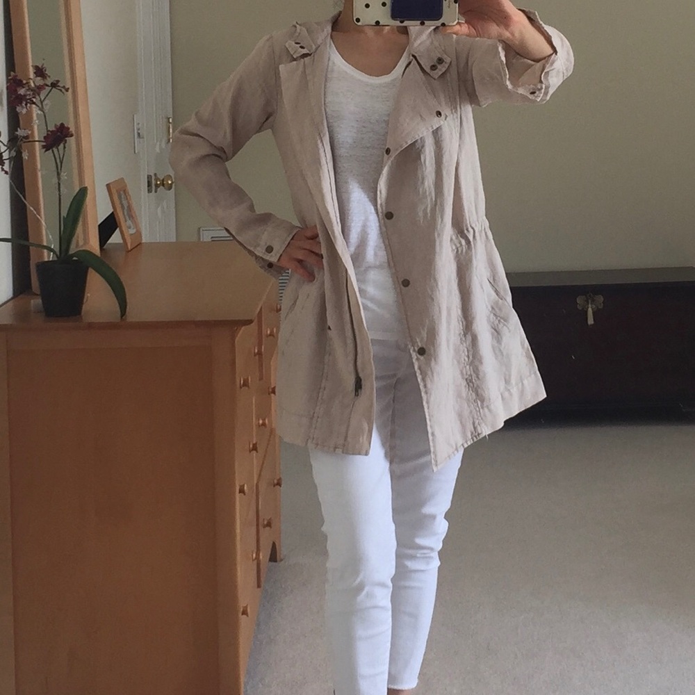 NWOT Michael Stars Linen Hooded Jacket Coat XS - Picture 14 of 16